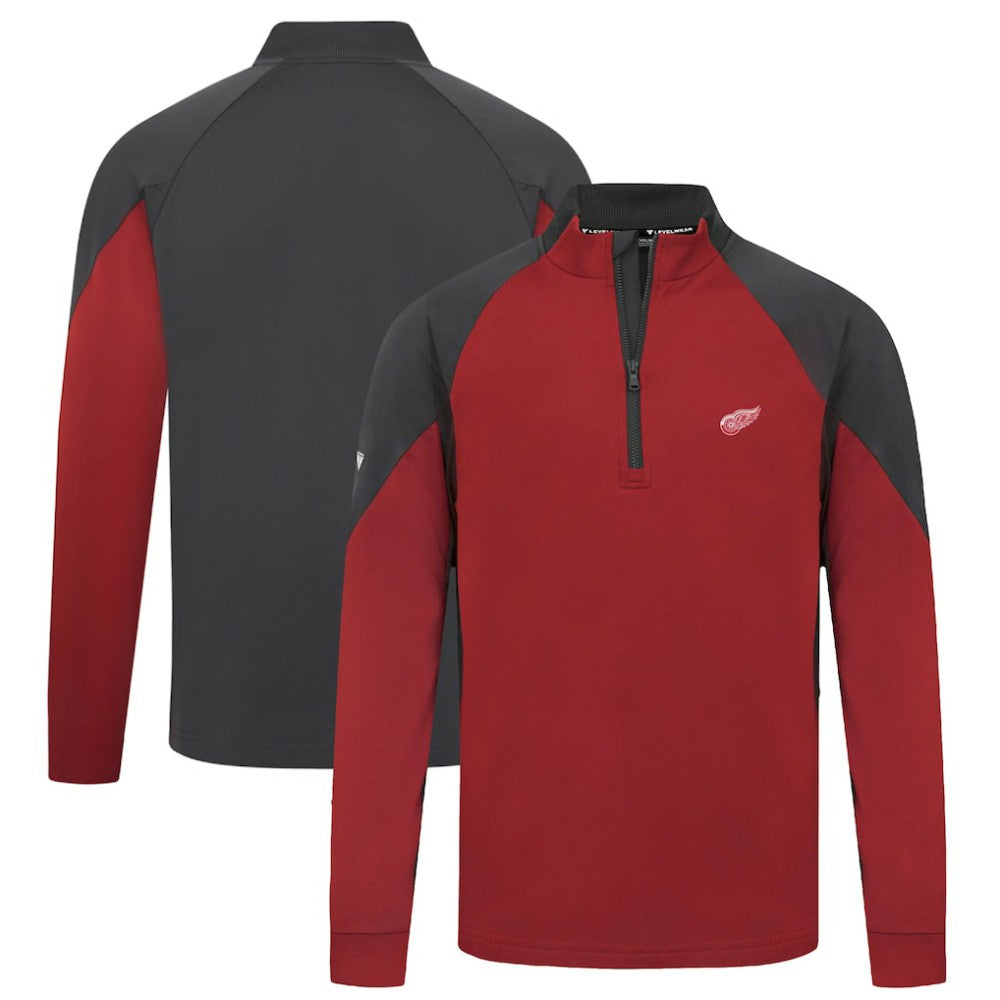 Detroit Red Wings Levelwear Cadet Insignia Core Quarter-Zip Pullover Top - Red Pullover
