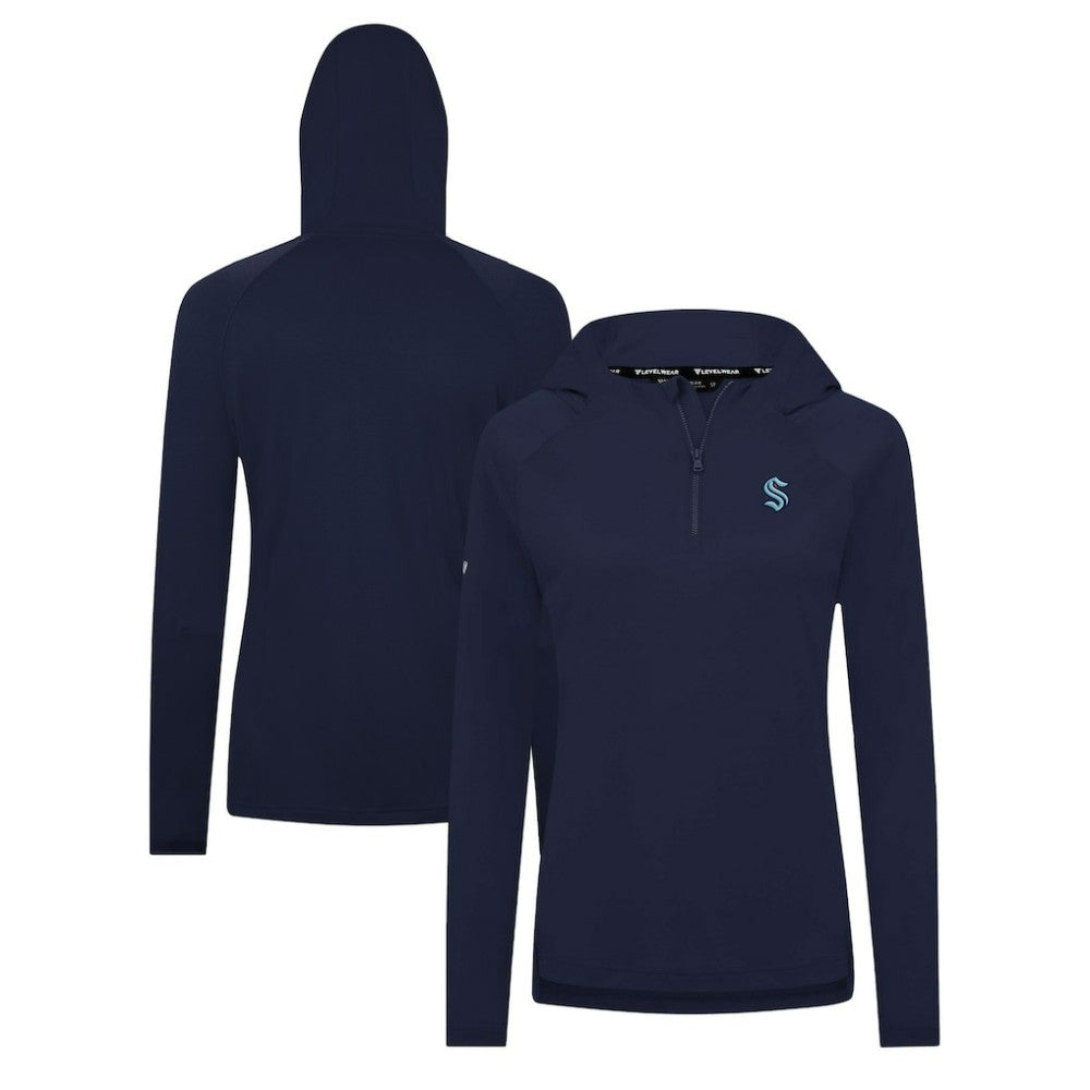 Seattle Kraken Levelwear Women's Raven Insignia Core Quarter-Zip Jacket - Deep Sea Blue Jackets