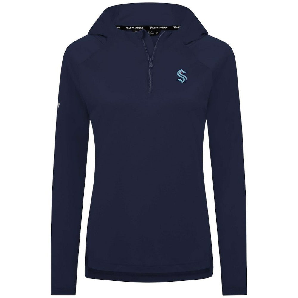 Seattle Kraken Levelwear Women's Raven Insignia Core Quarter-Zip Jacket - Deep Sea Blue Jackets