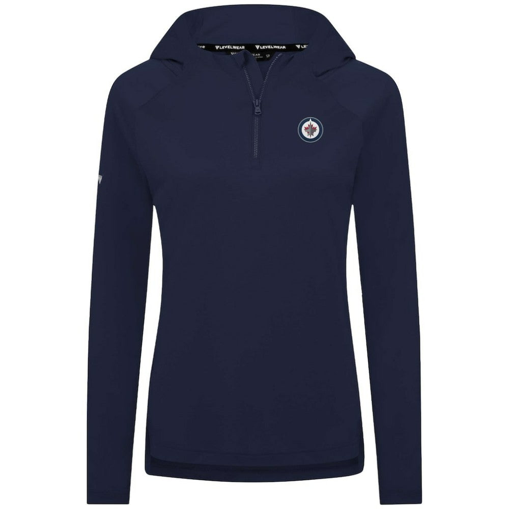 Winnipeg Jets Levelwear Women's Raven Insignia Core Quarter-Zip Jacket - Navy Jackets