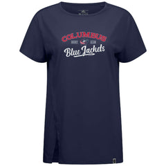 Columbus Blue Jackets Levelwear Women's Influx Ice Wall T-Shirt - Navy T-shirts