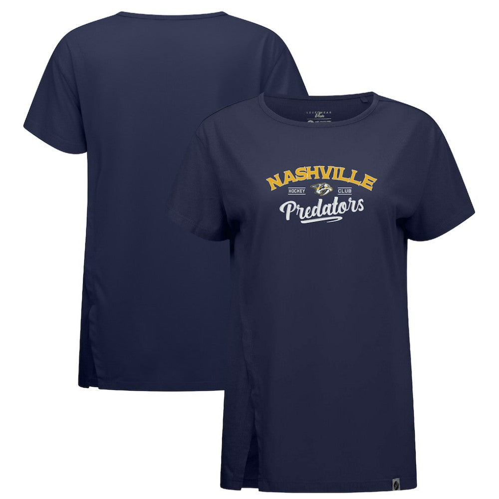Nashville Predators Levelwear Women's Influx Ice Wall T-Shirt - Navy T-shirts