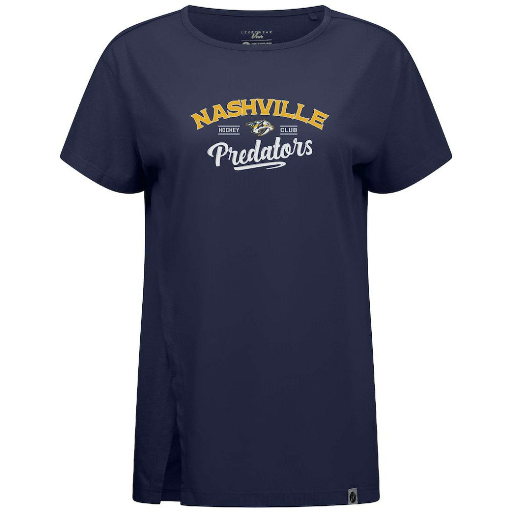 Nashville Predators Levelwear Women's Influx Ice Wall T-Shirt - Navy T-shirts