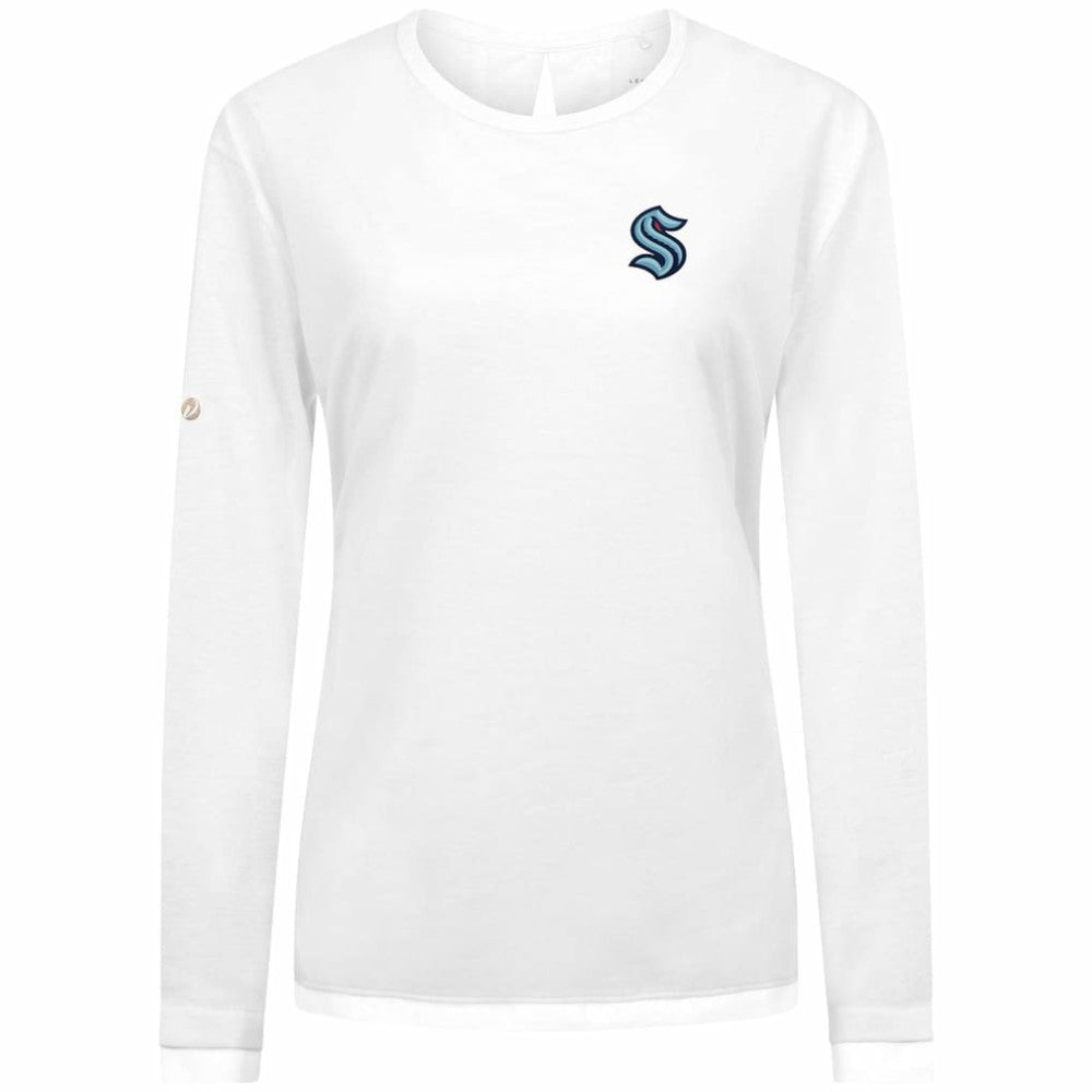 Seattle Kraken Levelwear Women's Sequoia Primary Logo Long Sleeve T-Shirt - White T-shirts