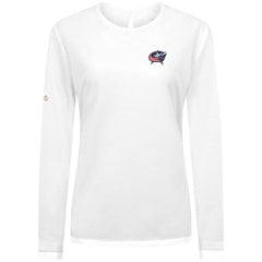 Columbus Blue Jackets Levelwear Women's Sequoia Primary Logo Long Sleeve T-Shirt - White T-shirts