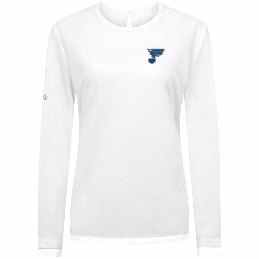 St. Louis Blues Levelwear Women's Sequoia Primary Logo Long Sleeve T-Shirt - White T-shirts
