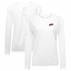Carolina Hurricanes Levelwear Women's Sequoia Primary Logo Long Sleeve T-Shirt - White T-shirts