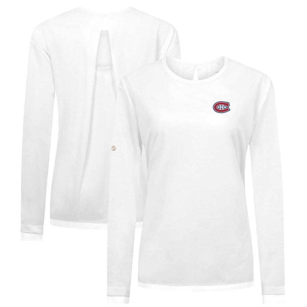 Montreal Canadiens Levelwear Women's Sequoia Primary Logo Long Sleeve T-Shirt - White T-shirts
