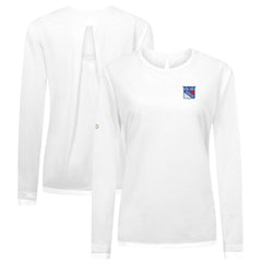 New York Rangers Levelwear Women's Sequoia Primary Logo Long Sleeve T-Shirt - White T-shirts