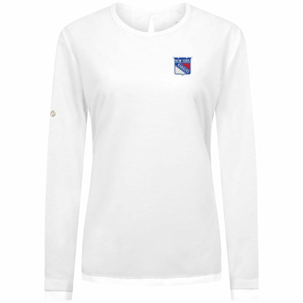 New York Rangers Levelwear Women's Sequoia Primary Logo Long Sleeve T-Shirt - White T-shirts