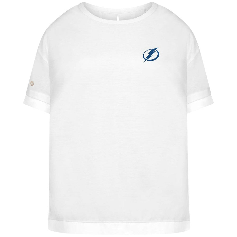 Tampa Bay Lightning Levelwear Women's Tulip Primary Logo T-Shirt - White T-shirts
