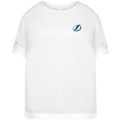 Tampa Bay Lightning Levelwear Women's Tulip Primary Logo T-Shirt - White T-shirts
