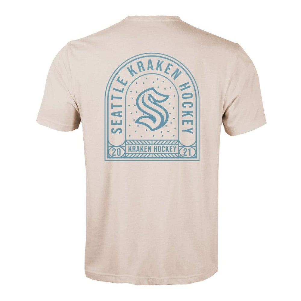 Seattle Kraken Levelwear Richmond Stained Glass T-Shirt - Khaki T-shirts