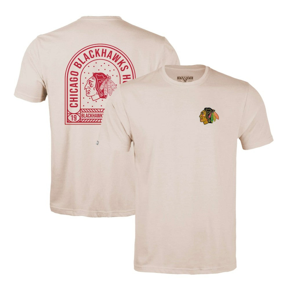 Chicago Blackhawks Levelwear Richmond Stained Glass T-Shirt - Khaki T-shirts