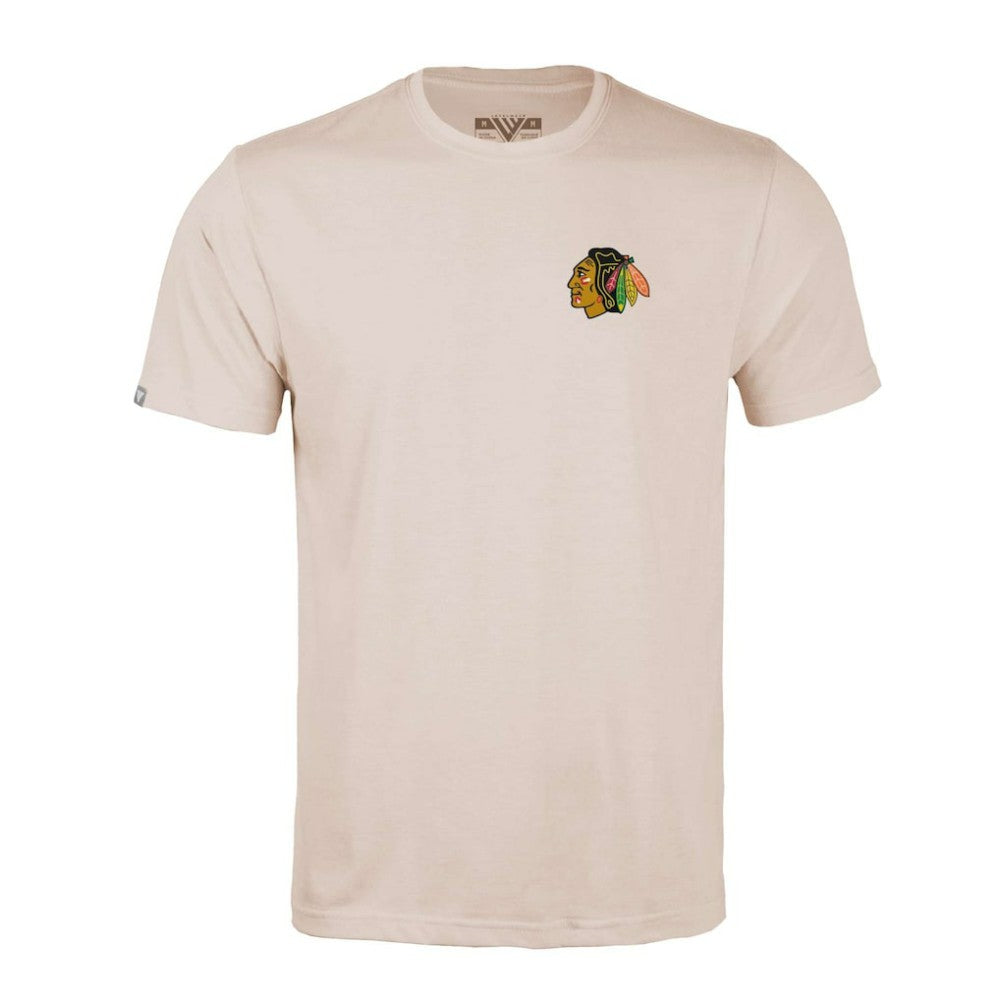 Chicago Blackhawks Levelwear Richmond Stained Glass T-Shirt - Khaki T-shirts