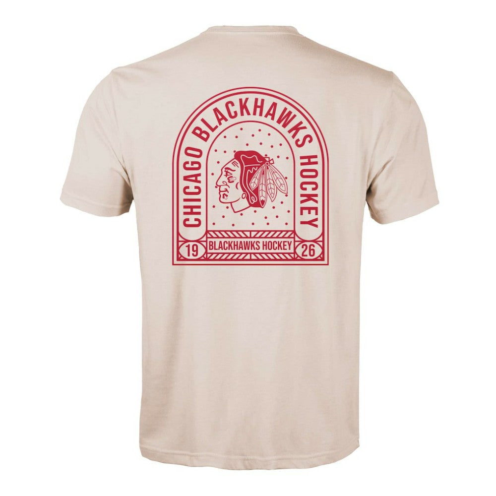 Chicago Blackhawks Levelwear Richmond Stained Glass T-Shirt - Khaki T-shirts