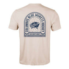 Columbus Blue Jackets Levelwear Richmond Stained Glass T-Shirt - Khaki T-shirts