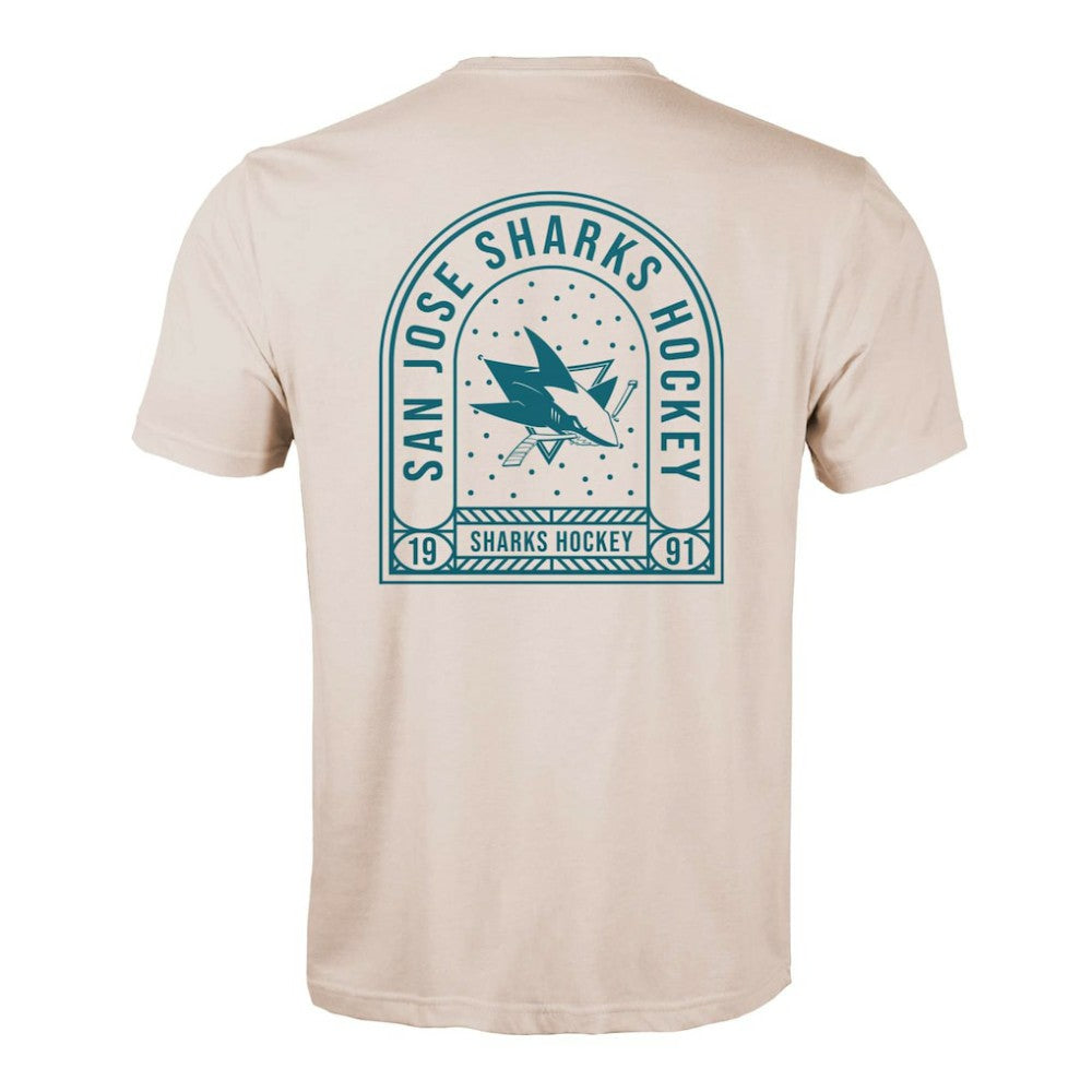 San Jose Sharks Levelwear Richmond Stained Glass T-Shirt - Khaki T-shirts
