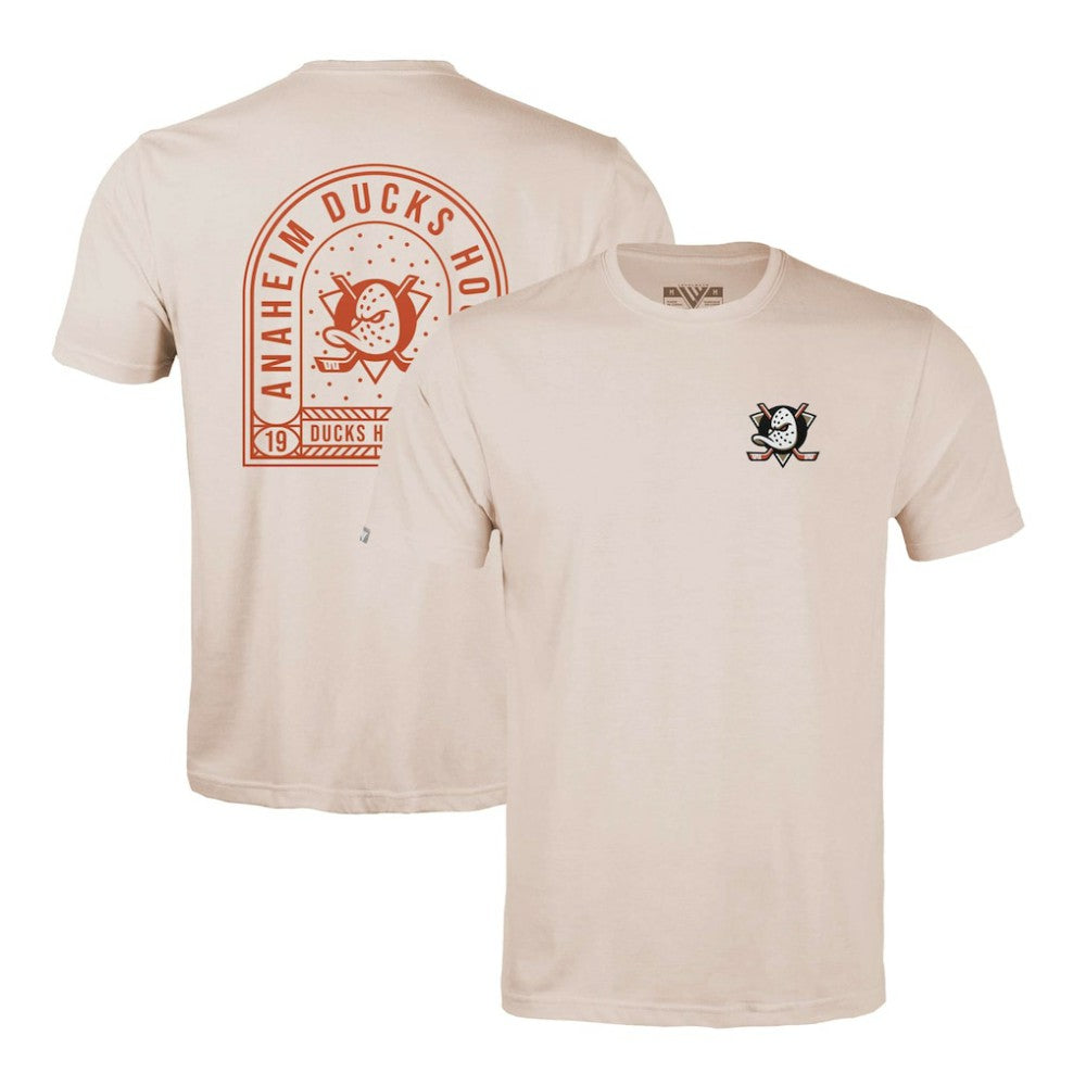 Anaheim Ducks Levelwear Richmond Stained Glass T-Shirt - Khaki T-shirts