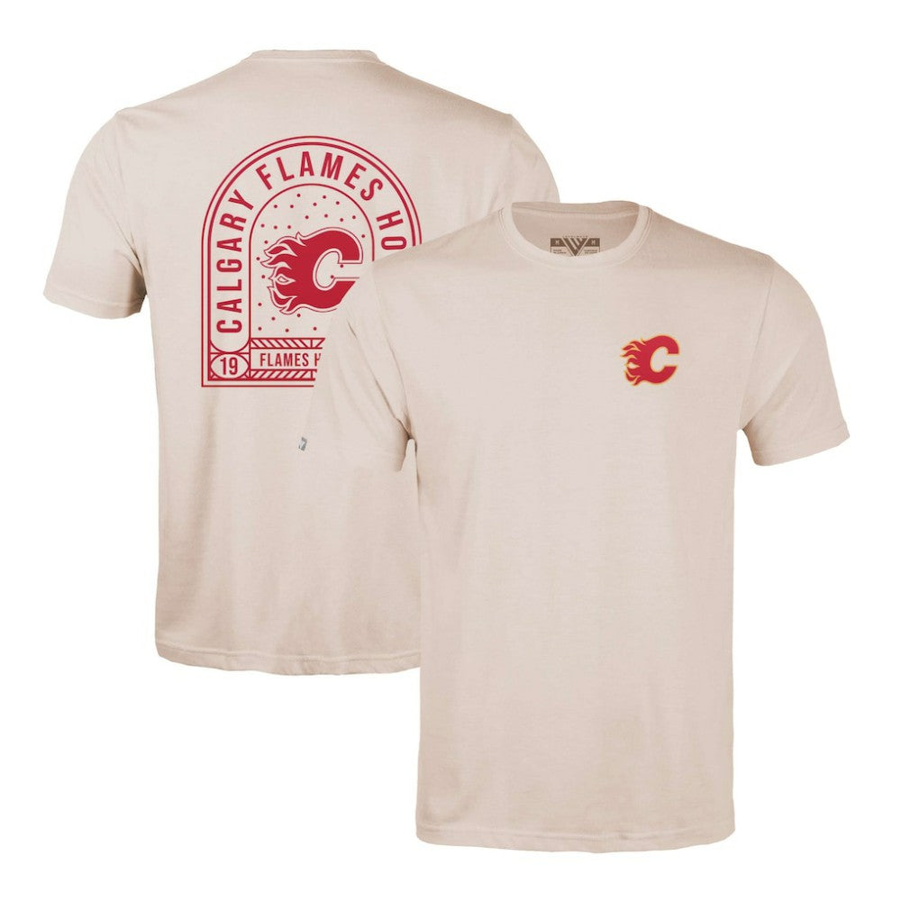 Calgary Flames Levelwear Richmond Stained Glass T-Shirt - Khaki T-shirts