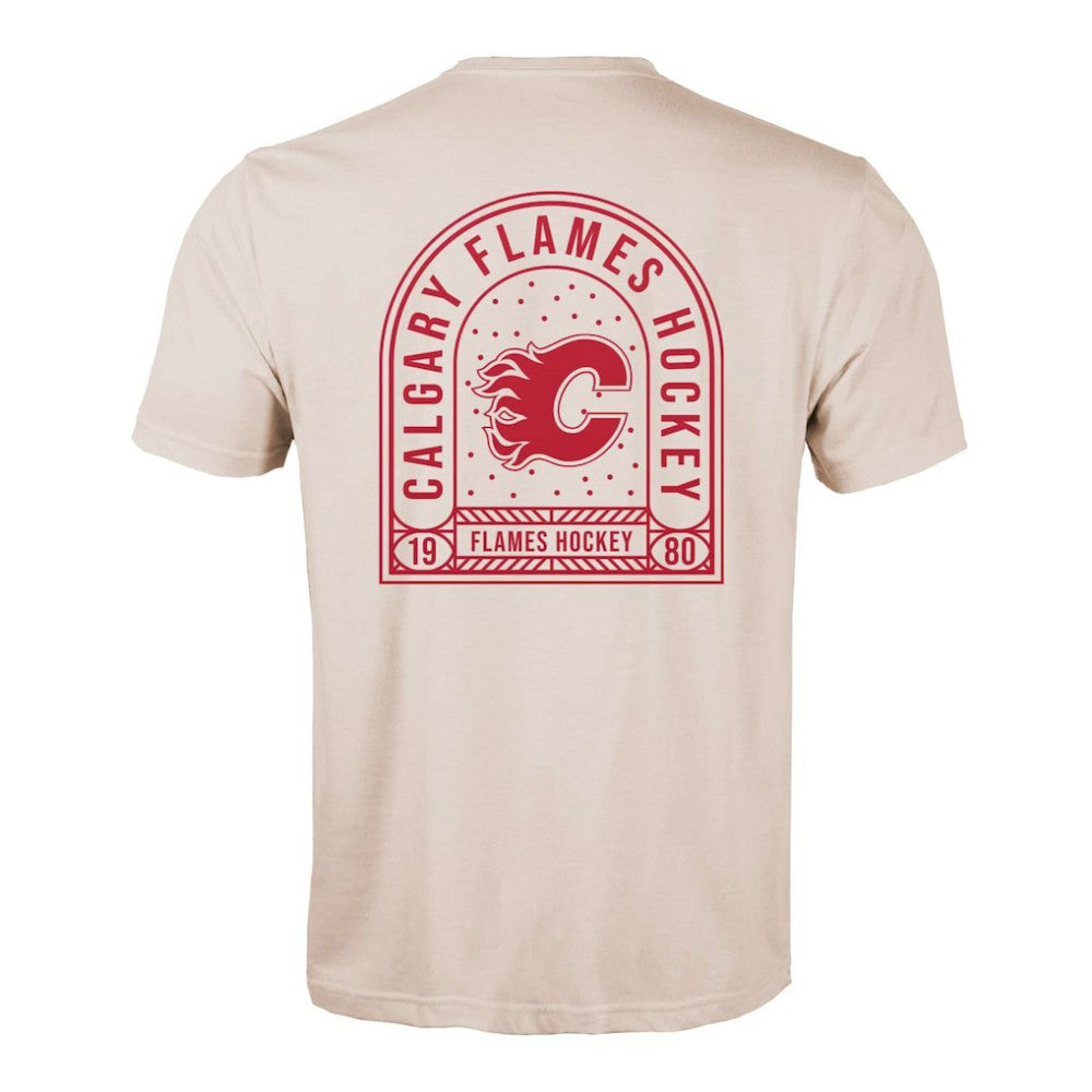 Calgary Flames Levelwear Richmond Stained Glass T-Shirt - Khaki T-shirts
