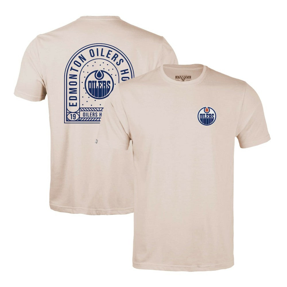 Edmonton Oilers Levelwear Richmond Stained Glass T-Shirt - Khaki T-shirts