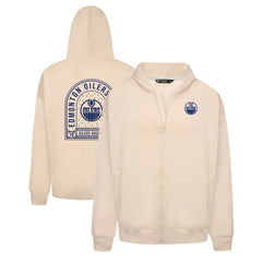 Edmonton Oilers Levelwear Uphill Stained Glass Full-Zip Hoodie Jacket - Khaki Hoodies