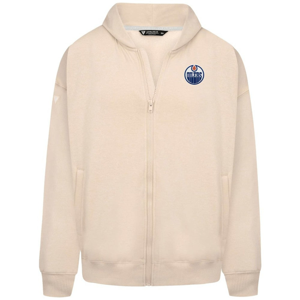 Edmonton Oilers Levelwear Uphill Stained Glass Full-Zip Hoodie Jacket - Khaki Hoodies