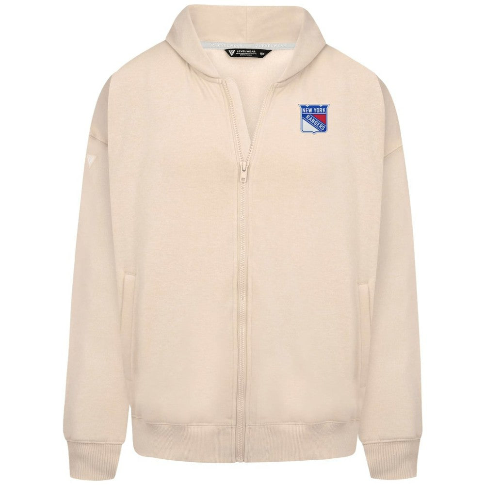 New York Rangers Levelwear Uphill Stained Glass Full-Zip Hoodie Jacket - Khaki Hoodies