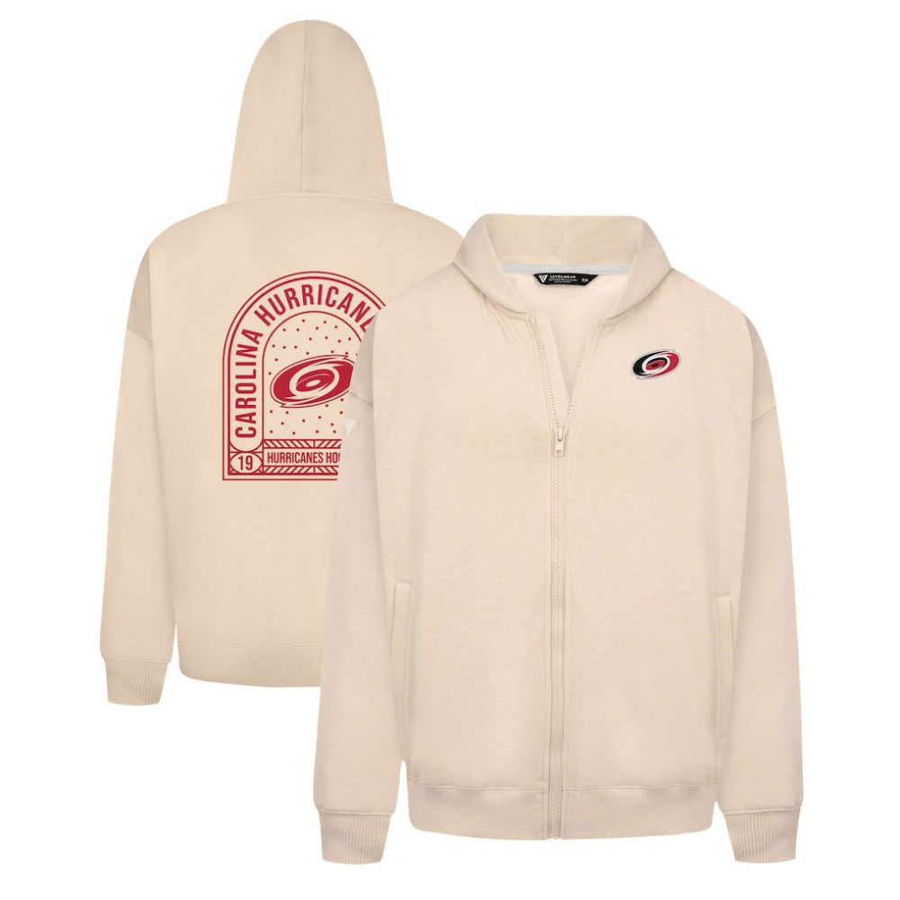 Carolina Hurricanes Levelwear Uphill Stained Glass Full-Zip Hoodie Jacket - Khaki Hoodies