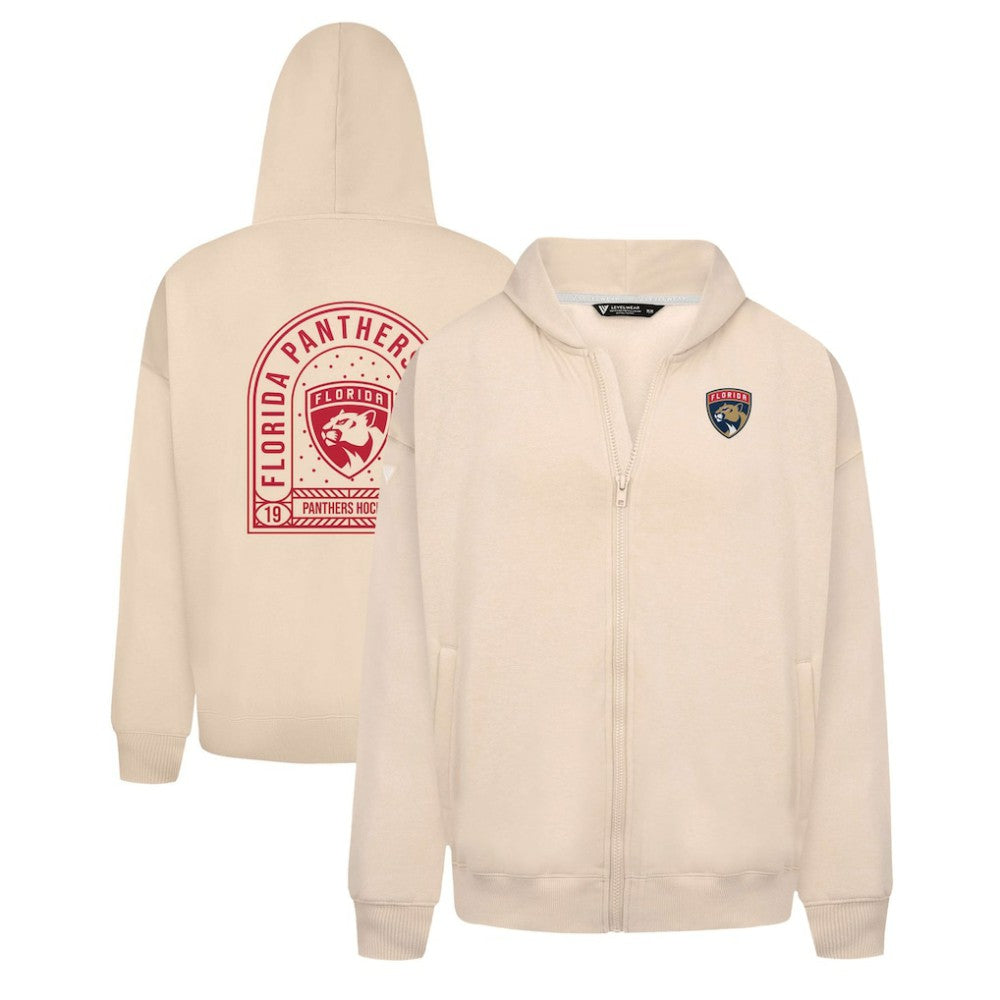 Florida Panthers Levelwear Uphill Stained Glass Full-Zip Hoodie Jacket - Khaki Hoodies