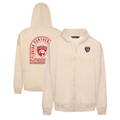 Florida Panthers Levelwear Uphill Stained Glass Full-Zip Hoodie Jacket - Khaki Hoodies