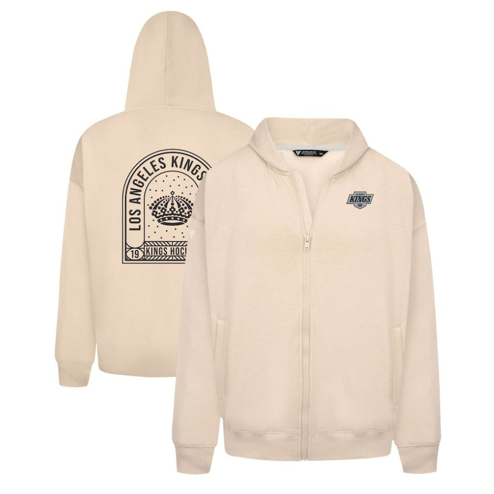 Los Angeles Kings Levelwear Uphill Stained Glass Full-Zip Hoodie Jacket - Khaki Hoodies