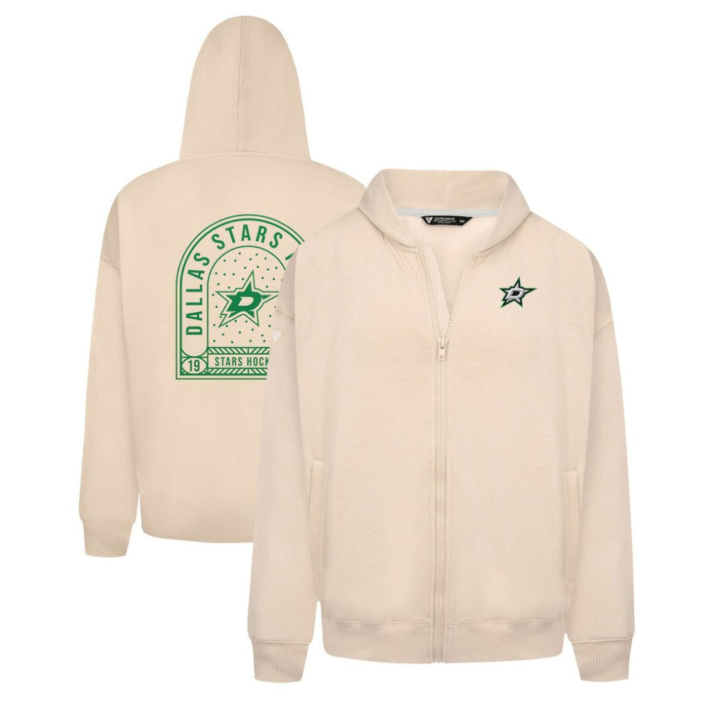 Dallas Stars Levelwear Uphill Stained Glass Full-Zip Hoodie Jacket - Khaki Hoodies