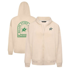 Dallas Stars Levelwear Uphill Stained Glass Full-Zip Hoodie Jacket - Khaki Hoodies