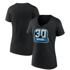 Carolina Panthers Women's 30th Anniversary V-Neck T-Shirt - Black cheap