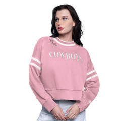 Dallas Cowboys Starter Women's Power Play Cropped Pullover Sweatshirt - Pink on sale