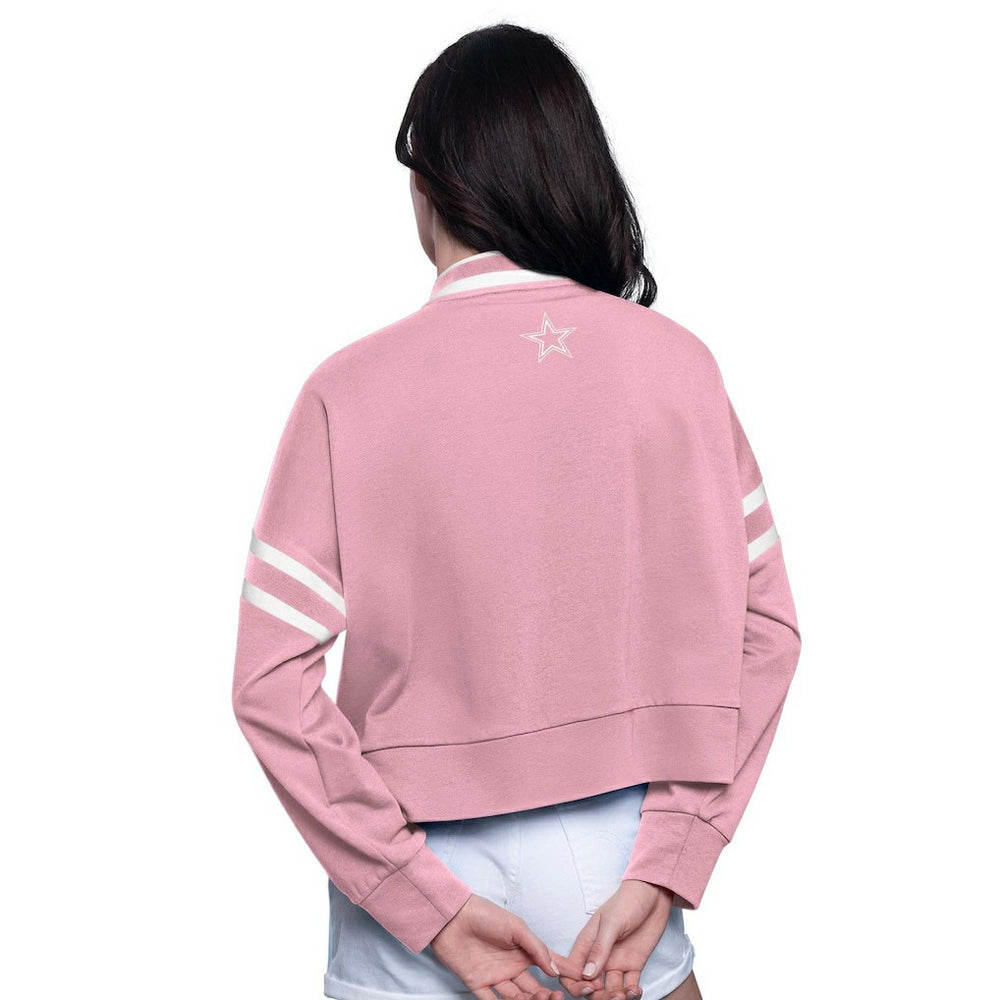Dallas Cowboys Starter Women's Power Play Cropped Pullover Sweatshirt - Pink on sale