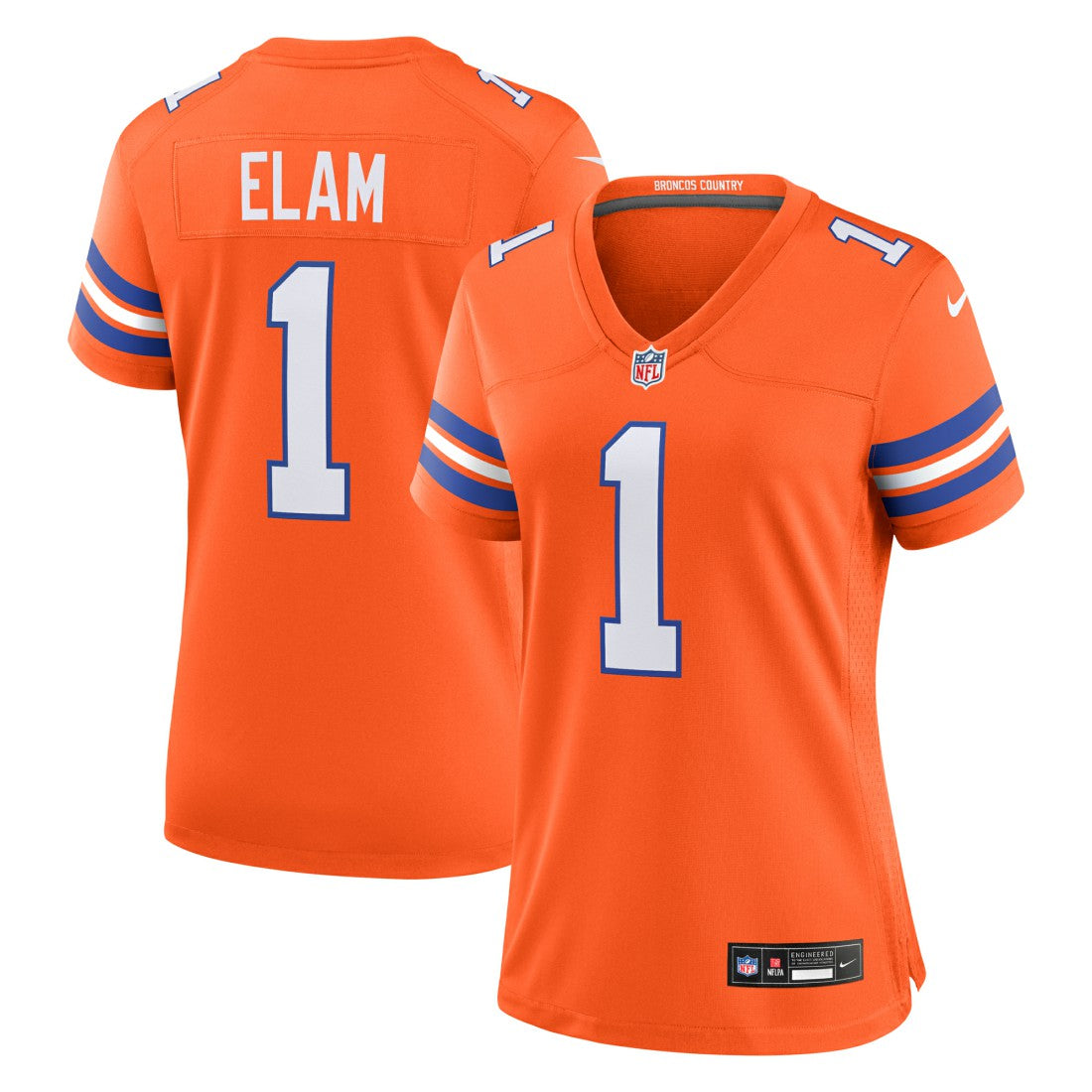 Jason Elam Denver Broncos Women's Mile High Collection 1977 Throwback Retired Player Game Jersey - Orange sale