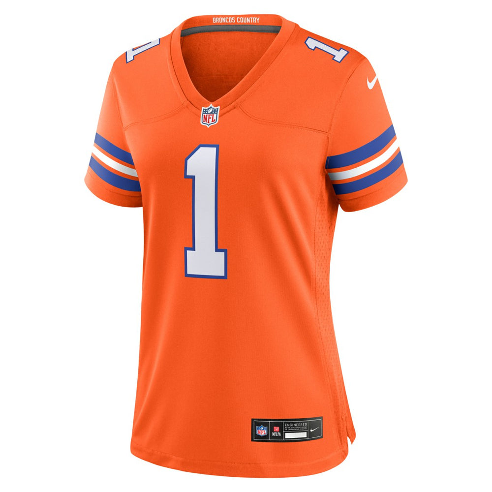 Jason Elam Denver Broncos Women's Mile High Collection 1977 Throwback Retired Player Game Jersey - Orange sale