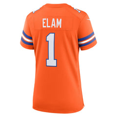 Jason Elam Denver Broncos Women's Mile High Collection 1977 Throwback Retired Player Game Jersey - Orange sale
