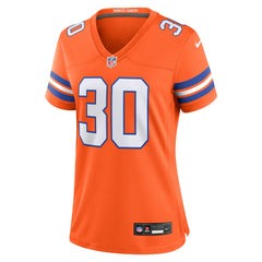 Terrell Davis Denver Broncos Women's Mile High Collection 1977 Throwback Retired Player Game Jersey - Orange outlet