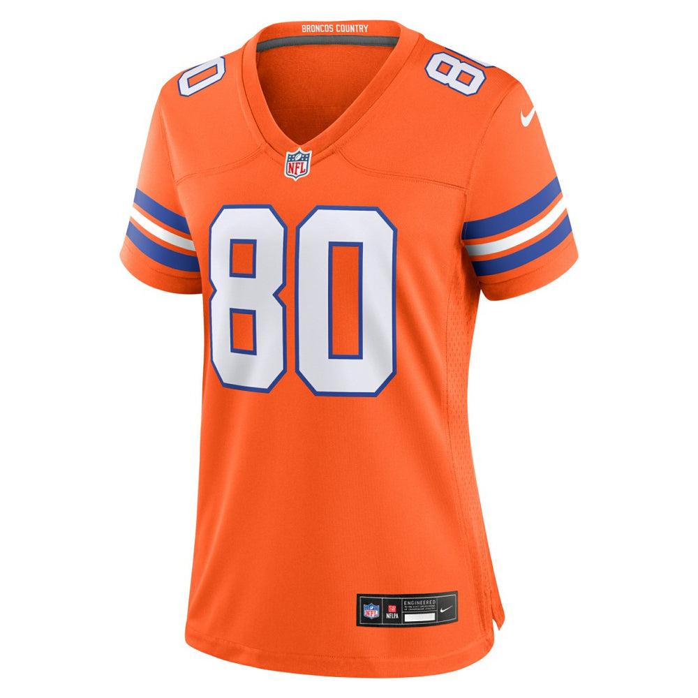 Rod Smith Denver Broncos Women's Mile High Collection 1977 Throwback Retired Player Game Jersey - Orange cheap
