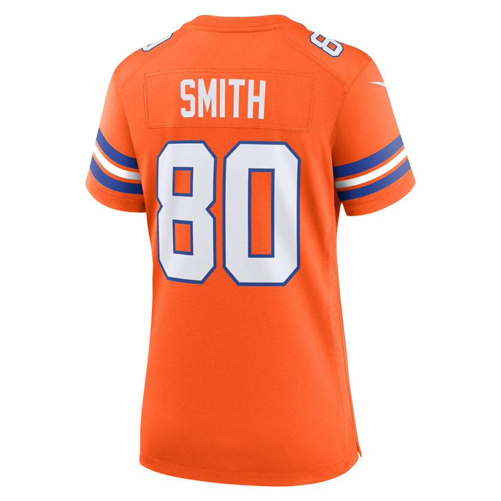 Rod Smith Denver Broncos Women's Mile High Collection 1977 Throwback Retired Player Game Jersey - Orange cheap
