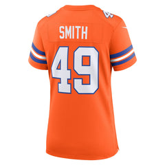 Dennis Smith Denver Broncos Women's Mile High Collection 1977 Throwback Retired Player Game Jersey - Orange sale