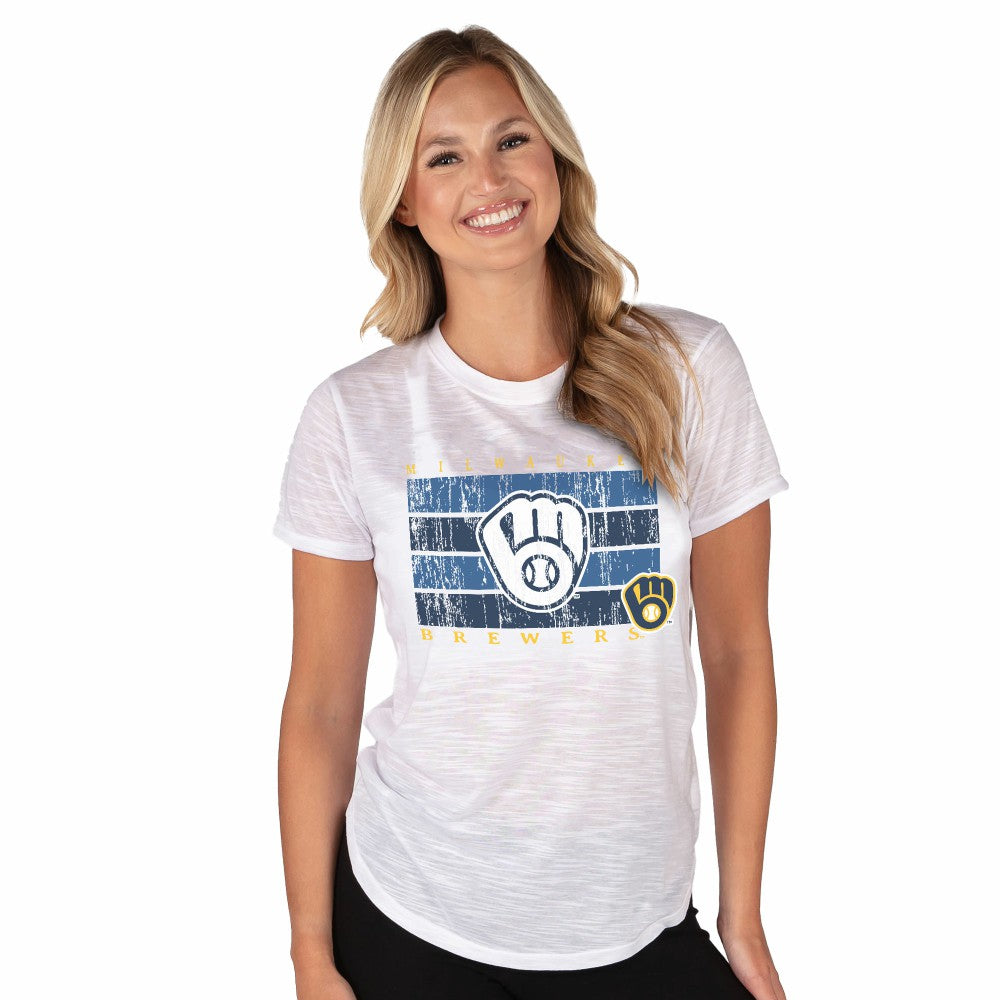 Milwaukee Brewers Concepts Sport Women's Infuse Knit Top White