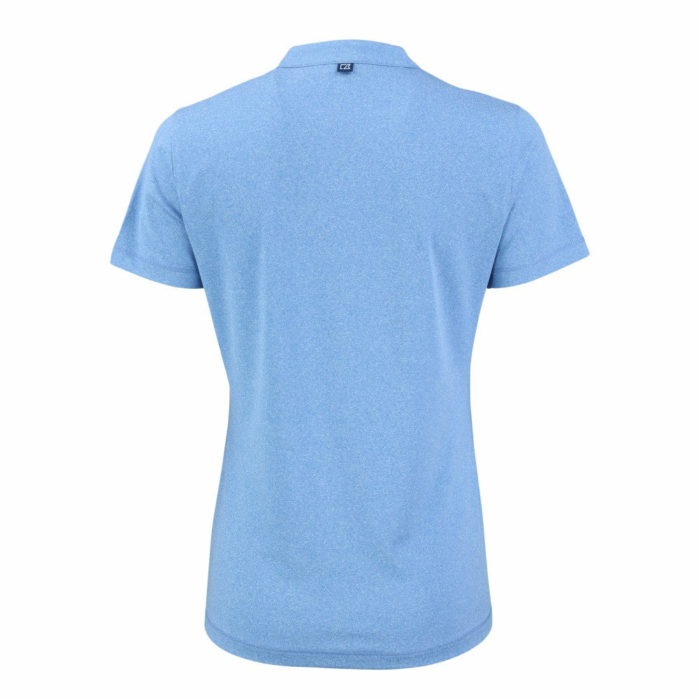 Kansas City Royals Cutter & Buck Women's Forge Stretch Blade DryTec V-Neck Polo Heather Light Blue