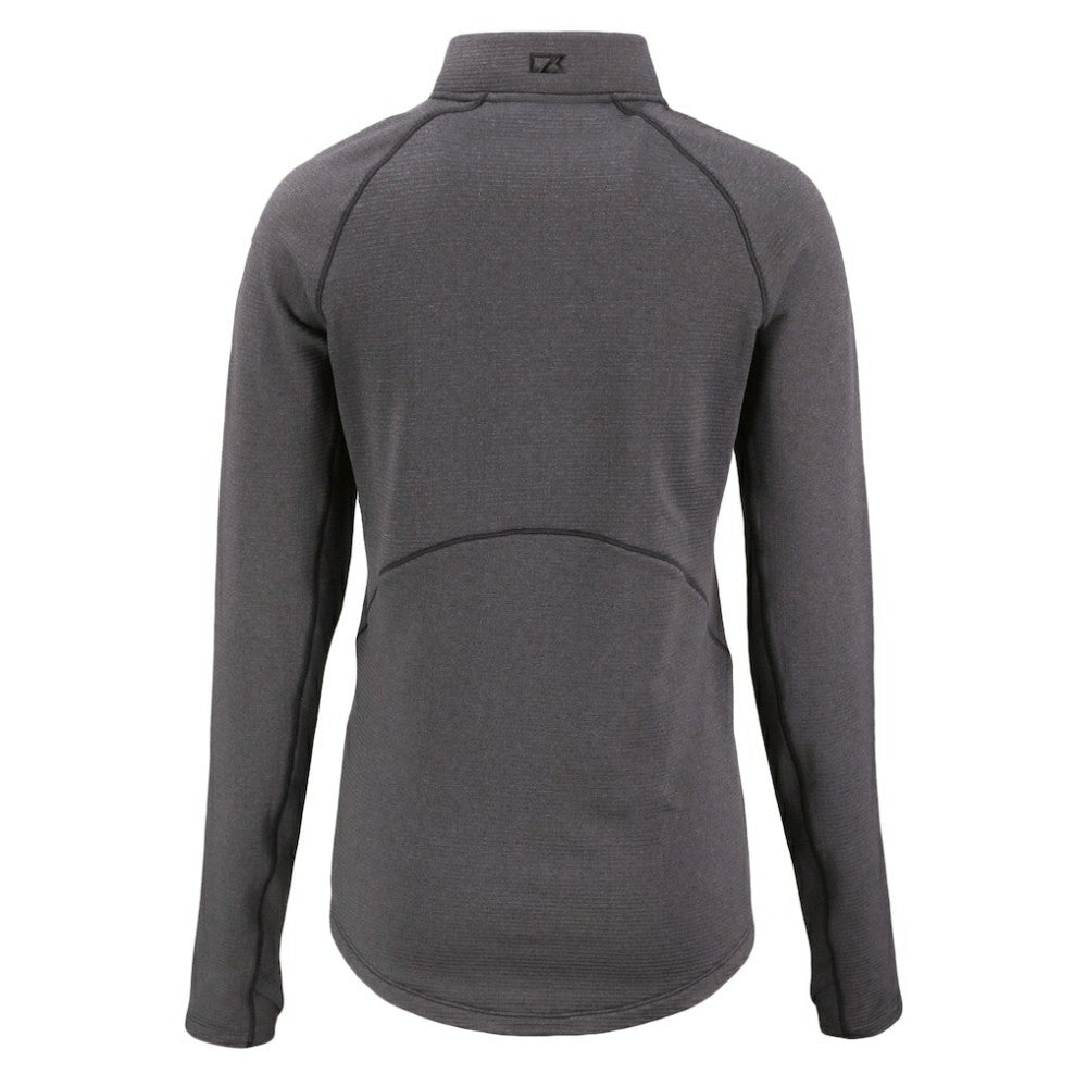 Baltimore Orioles Cutter & Buck Women's Peshastin Eco Fleece Recycled Raglan Half-Zip Top Heather Black