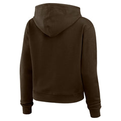 Cleveland Browns WEAR by Erin Andrews Women's Plus Size Waffle Hoodie Pullover Top - Brown discount