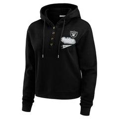 Las Vegas Raiders WEAR by Erin Andrews Women's Plus Size Waffle Hoodie Pullover Top - Black online